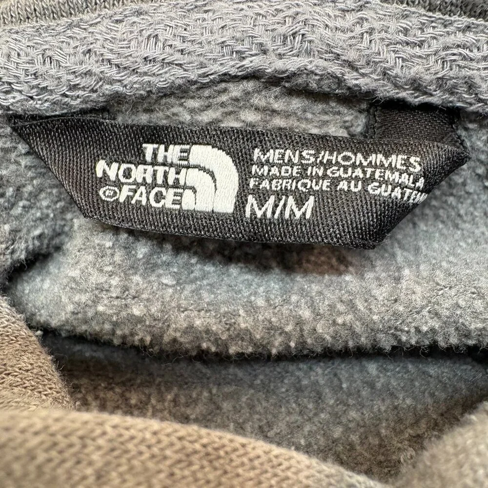 The North Face Box Logo Hoodie Distressed Faded Gray Men's M